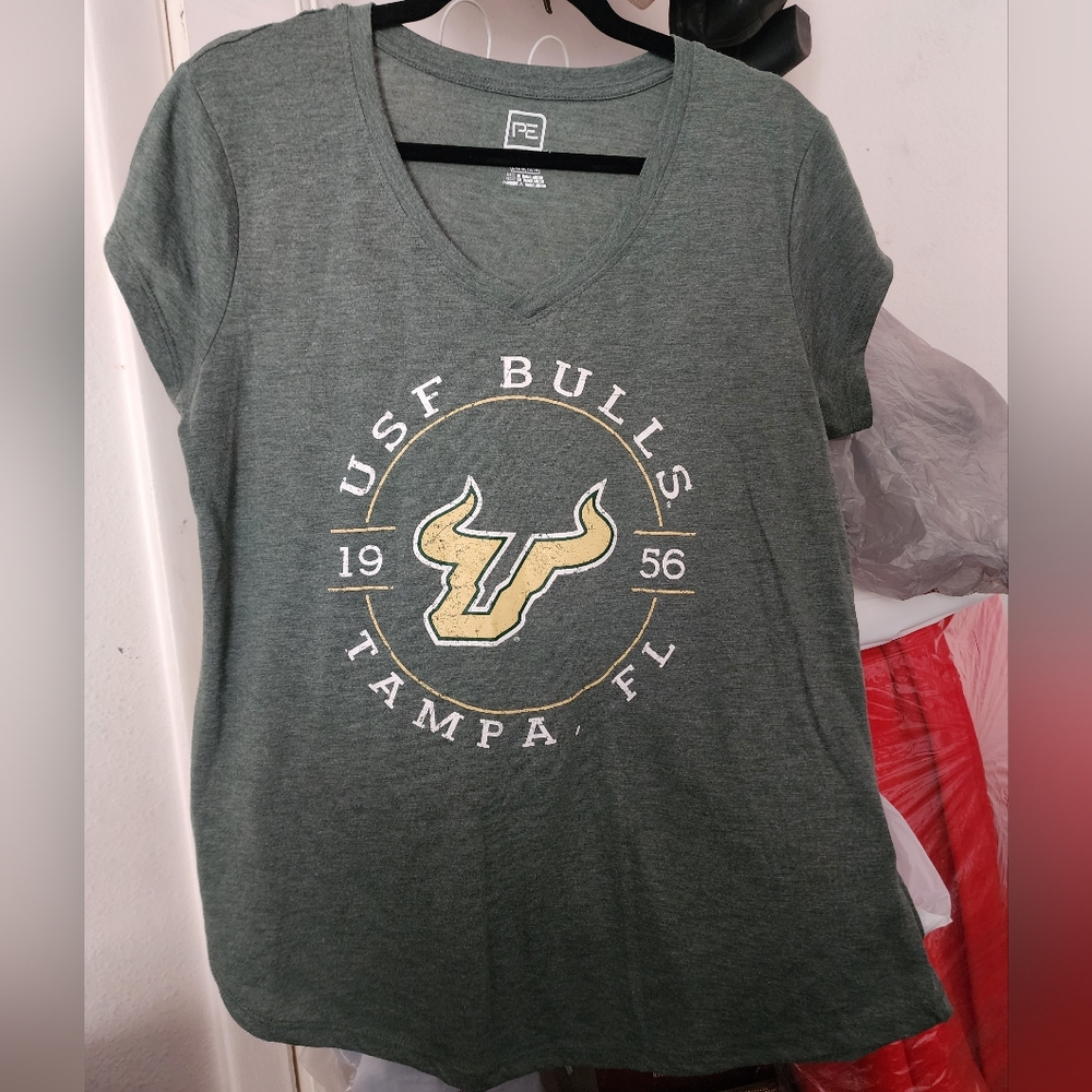 USF Bulls Women's Green V-Neck Top